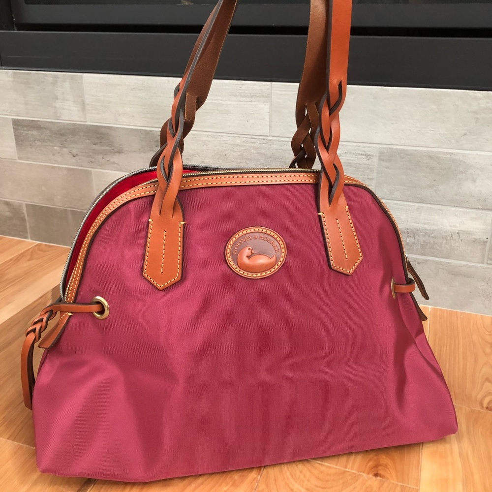 Dooney & Bourke Burgundy Purse with leather strap
